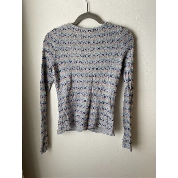 Anthropologie Sweater Small Women's Gray Spirited Stitches Knit Cardigan Button - Picture 7 of 9